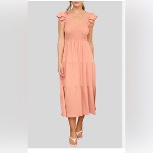 Elegant Orange Midi Dress 
By the River